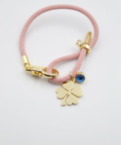 Alternative view of İpli Yonca Bileklik - Pembe