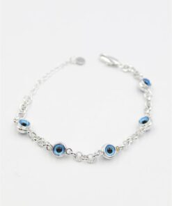 Nazarlı Zincir Bileklik - Gümüş