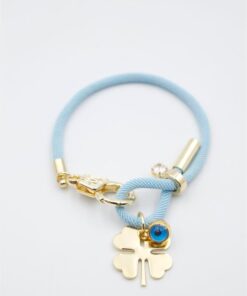 İpli Yonca Bileklik - Açık Mavi