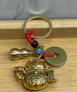 Metal Şans Ve Bereket Kedisi Anahtarlık Alk4467