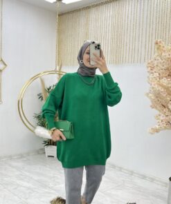 Alternative view of Benetton Kolyeli Hediyeli Triko Tunik Tesettür Giyim