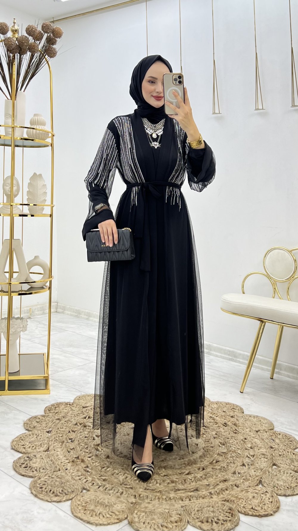 4309 1 - Kaptiya Şanlı Abaya Tesettür Giyim