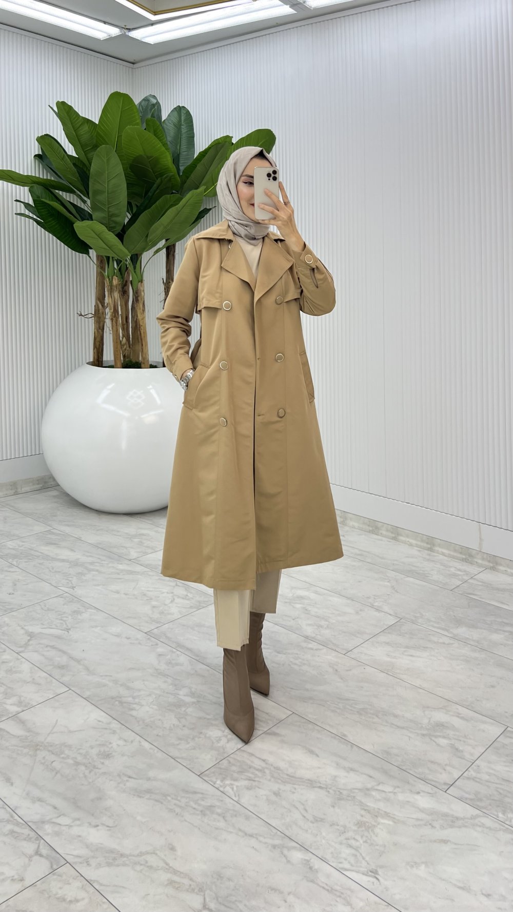 7658 3 20250930193030 - Kaptiya Premium Astarlı Eylem Trench Tesettür Giyim - Görsel 3