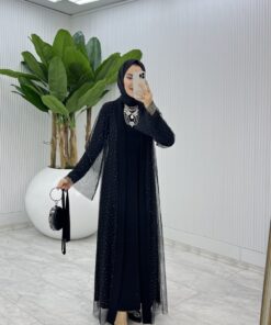 Taşlı Abaya Takım Tesettür Giyim