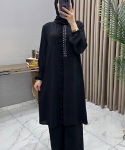 Taşlı Takım Siyah