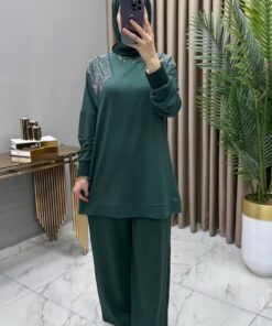 Gizem Taşlı Takım Zümrüt