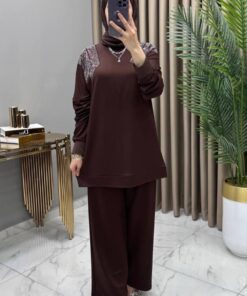 Gizem Taşlı Takım Kahve