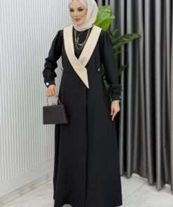 Yeşim Uzun Ceket Kap Ferace Tesettür Giyim