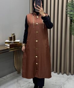 Alternative view of Aylin Kapitone Yelek Kahve