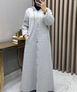 Ilgın Yün Kapitone Kaban Gri