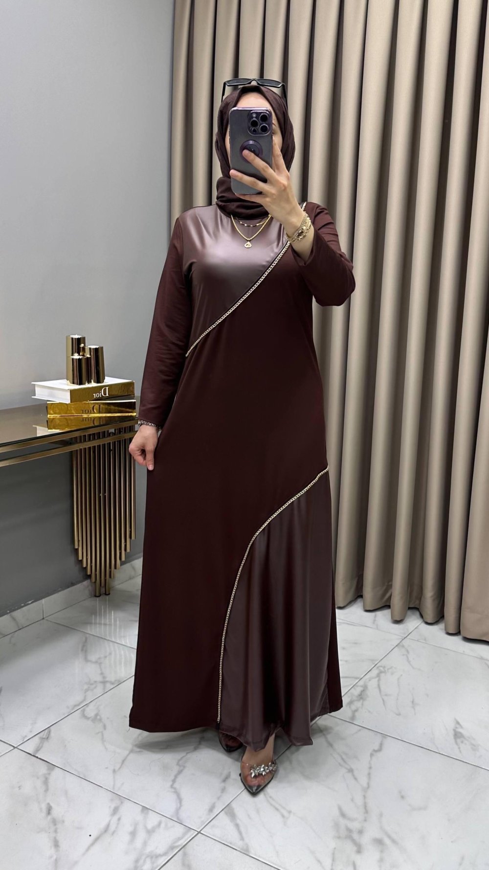 9061 1 20251204185718 4 - Kaptiya Hatun Elbise Kahve