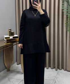 Ayben Fileli Üçlü Takım Siyah