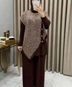 Ferhunde Üçlü Takım Kahve Rengi