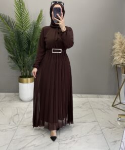 Banu Şifon Elbise Kahve